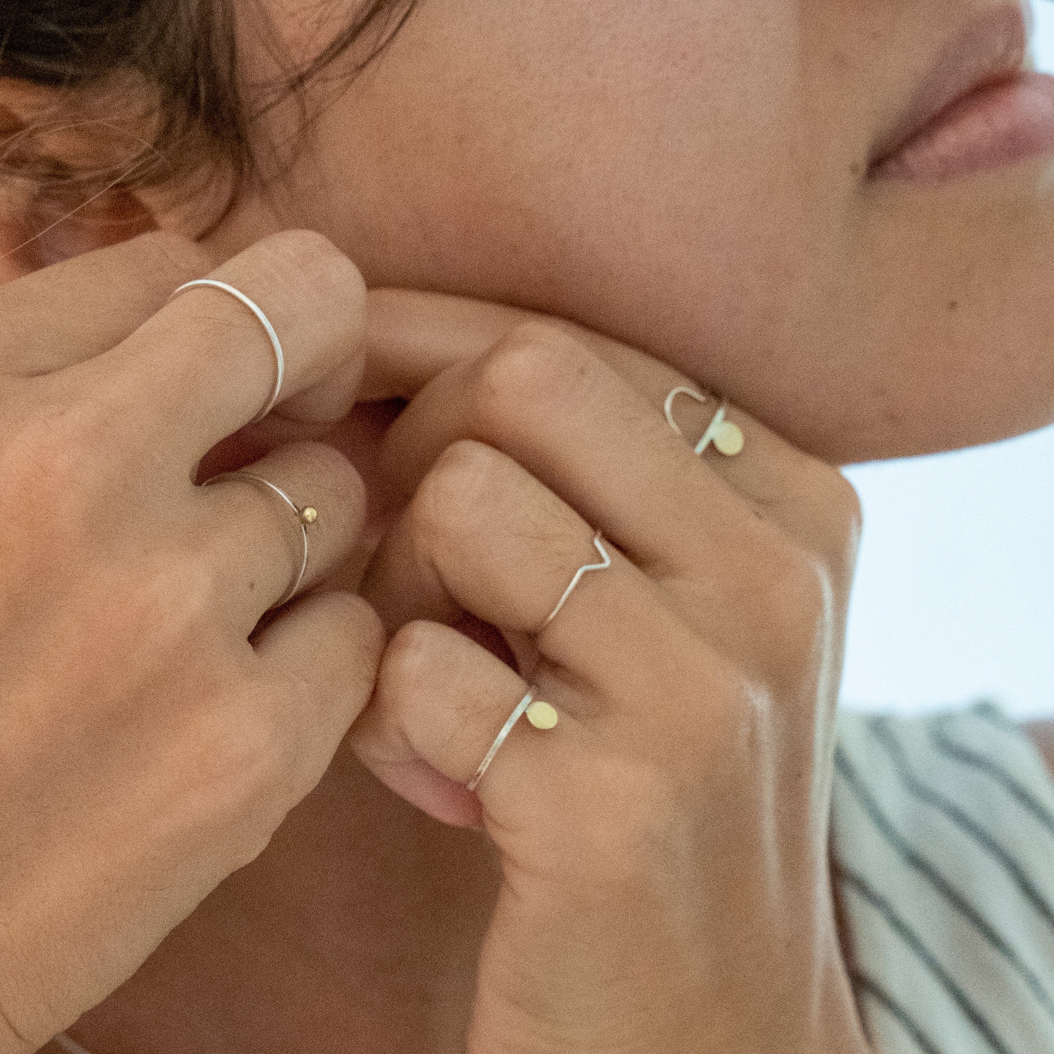 Handmade geometric silver drop ring gift ideas for women - MeganCollinsJewellery