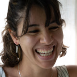 The Minimalist Scandinavian Ray earrings by MeganCollinsJewellery with the delicate circle and bar, are an abstract representation of the sun. Wear them as a reminder to shine your inner light.