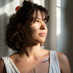 The Minimalist Scandinavian Ray earrings by MeganCollinsJewellery with the delicate circle and bar, are an abstract representation of the sun. Wear them as a reminder to shine your inner light.