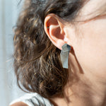 Ear Jacket Aike minimalist layered geometric handmade silver earrings- Megan Collins Jewellery