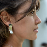 Ear Jacket Aike minimalist layered geometric handmade silver earrings- Megan Collins Jewellery