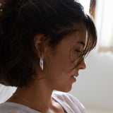 Handmade geometric silver elegant minimalist scandinavian gift ideas for women moon earrings - MeganCollinsJewellery