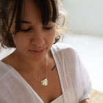 Hammered texture domed 100% recycled sterling silver handmade necklace MeganCollinsJewellery