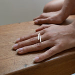 Double line geometric architectural ring MeganCollinsJewellery