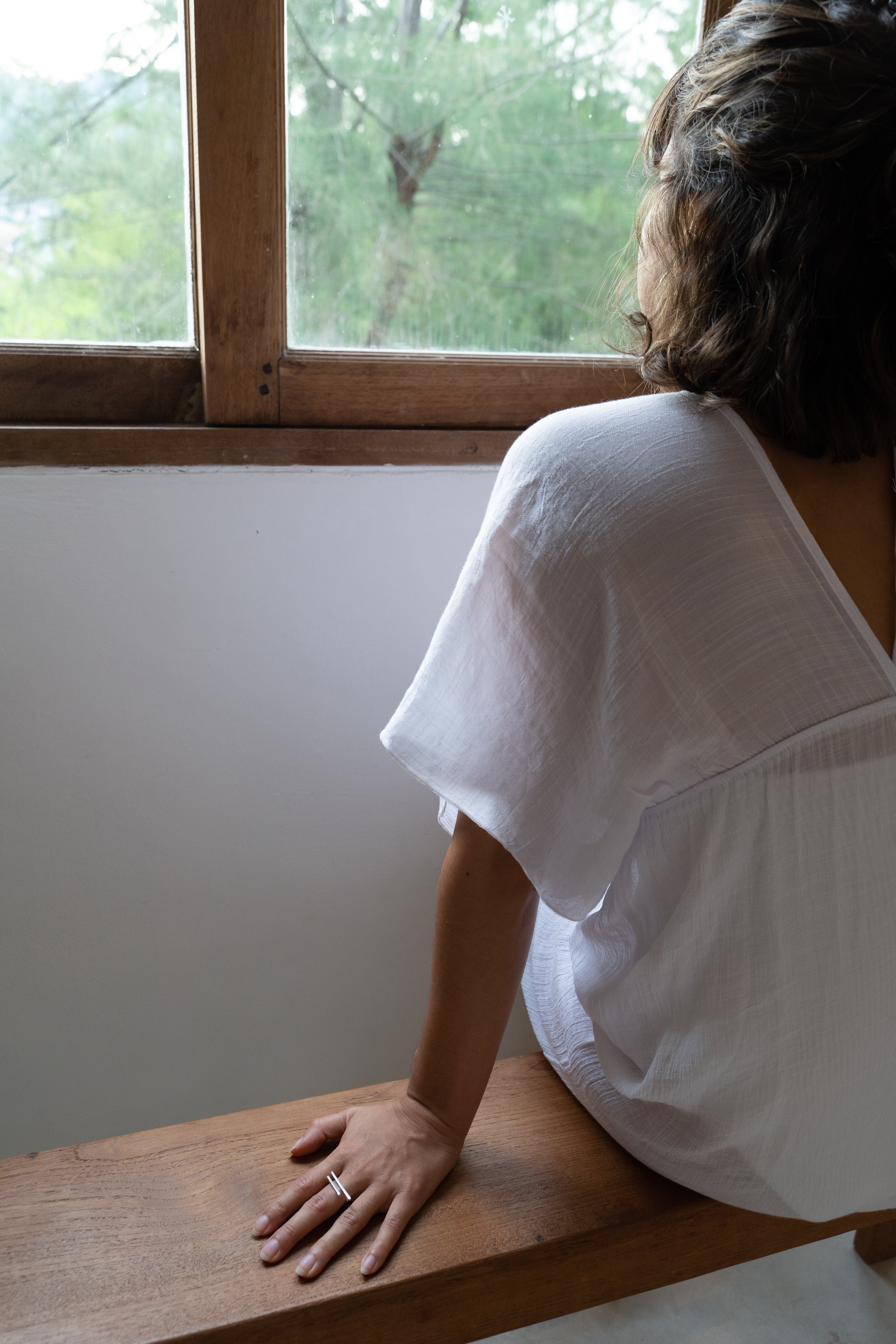 Double line geometric architectural ring MeganCollinsJewellery