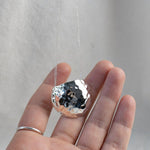 Hammered texture domed 100% recycled sterling silver handmade necklace MeganCollinsJewellery