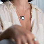 Hammered texture domed 100% recycled sterling silver handmade necklace MeganCollinsJewellery