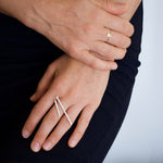 Double line geometric architectural ring MeganCollinsJewellery