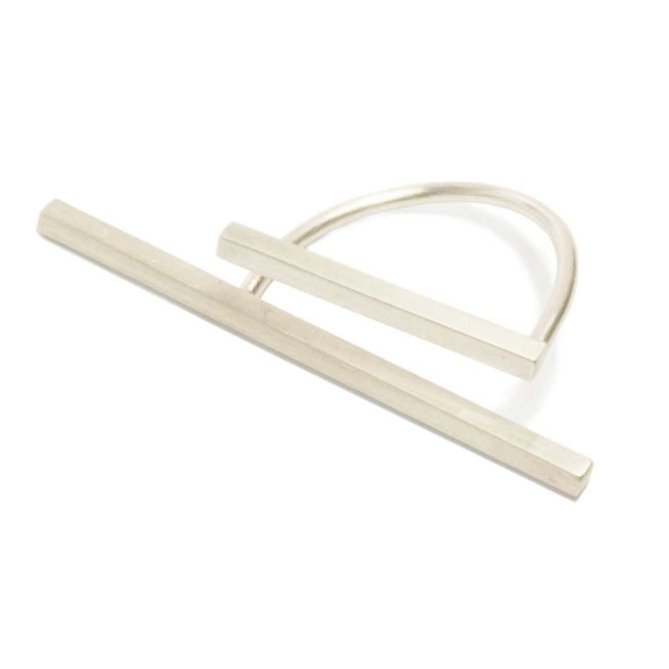 Double line geometric architectural ring MeganCollinsJewellery