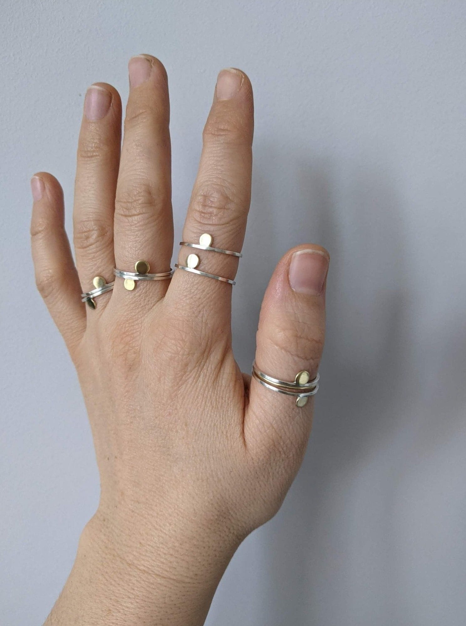 Handmade geometric silver drop ring gift ideas for women - MeganCollinsJewellery