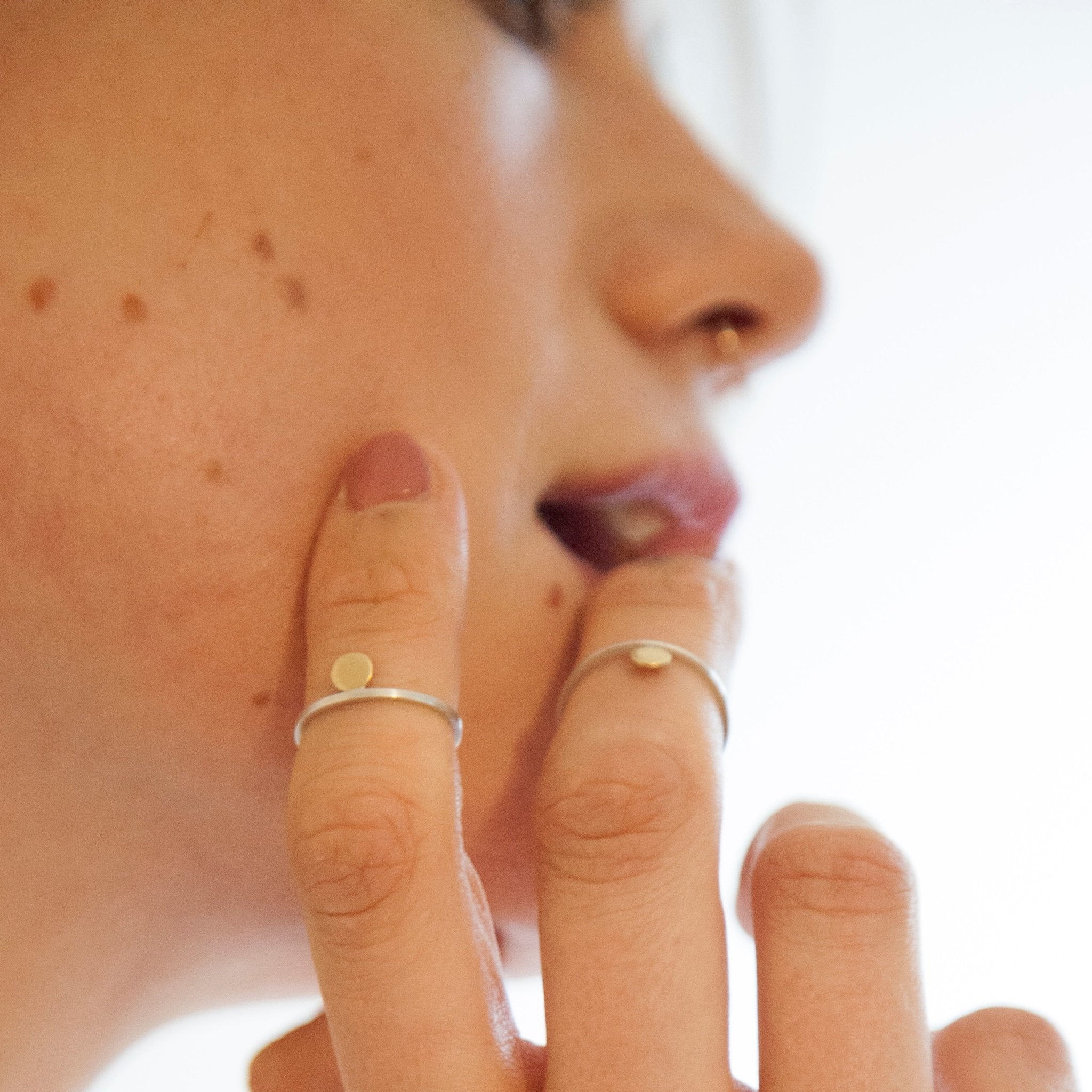 Handmade geometric silver drop ring gift ideas for women - MeganCollinsJewellery