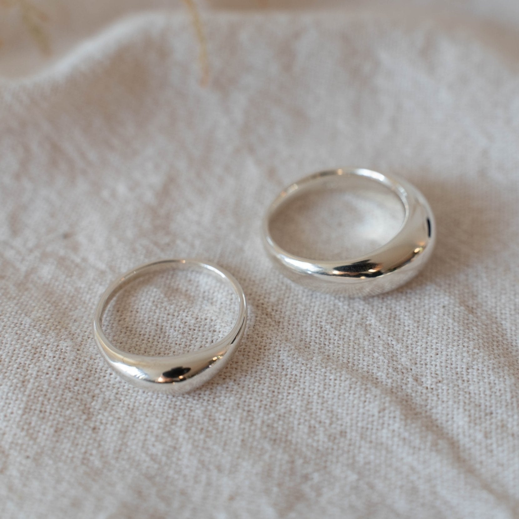 The petite Lea ring and the chunky Juliette ring designed by MeganCollinsJewellery speak of bold femininity in all its shapes and forms.