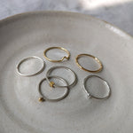 Gold filled and Recycled sterling silver simple stacking rings 1mm band by Megan Collins Jewellery