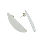 Handmade geometric silver elegant minimalist gift ideas for women moon earrings - MeganCollinsJewellery